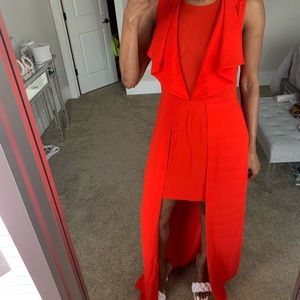 Red BCBGMAXAZRIA high low dress